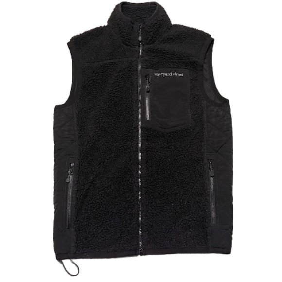 Vineyard Vines XS Sherpa Vest Black Full Zip
